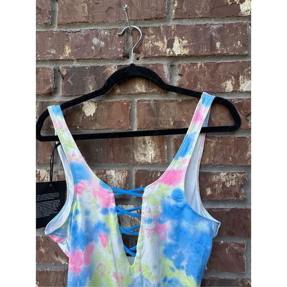 Chaser one piece swimwear size medium multi colored blue, green and pink, no fla - Picture 2 of 12